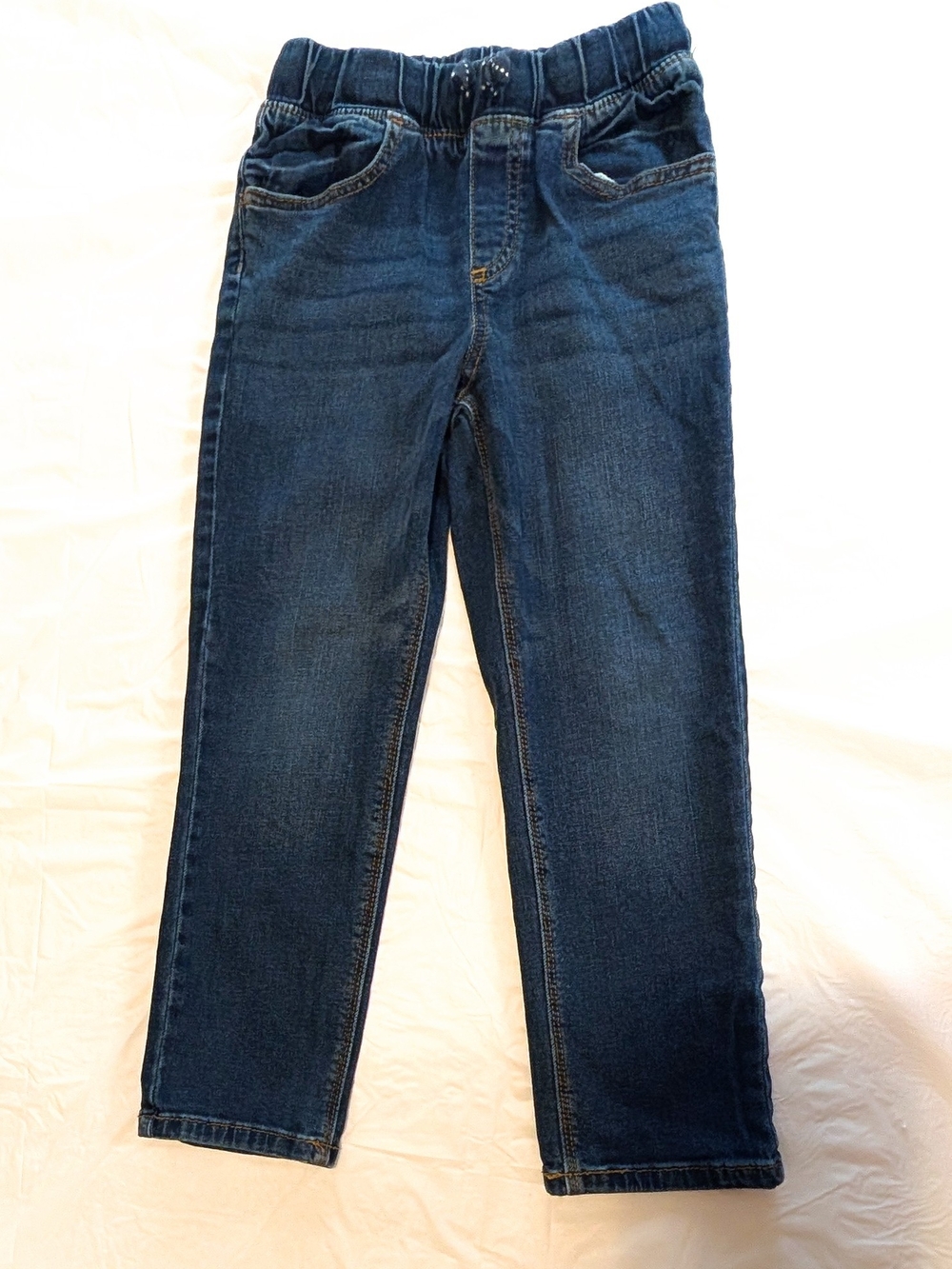 Jumping Beans Pull On Elastic Waist Denim Drawstring Jeans Kids Size 6 Unisex
